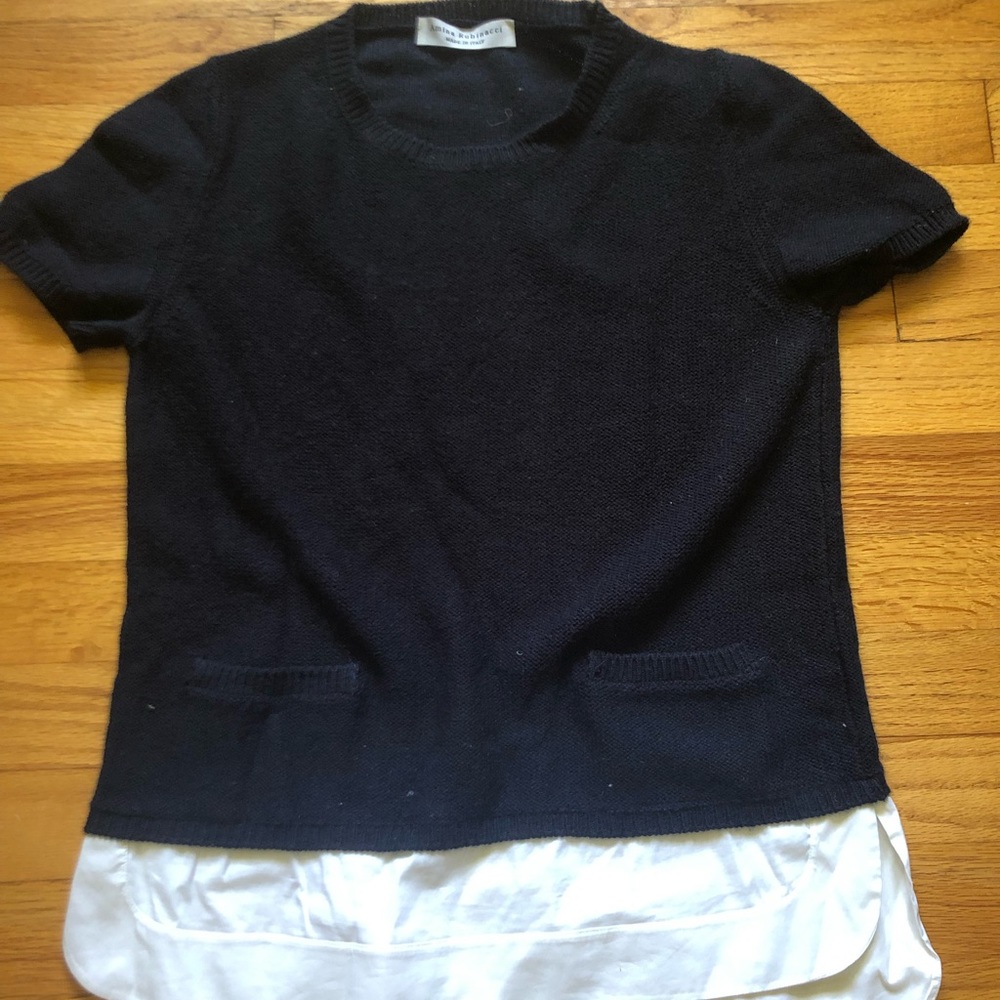 Amina Rubinacci Navy Cashmere Sweater